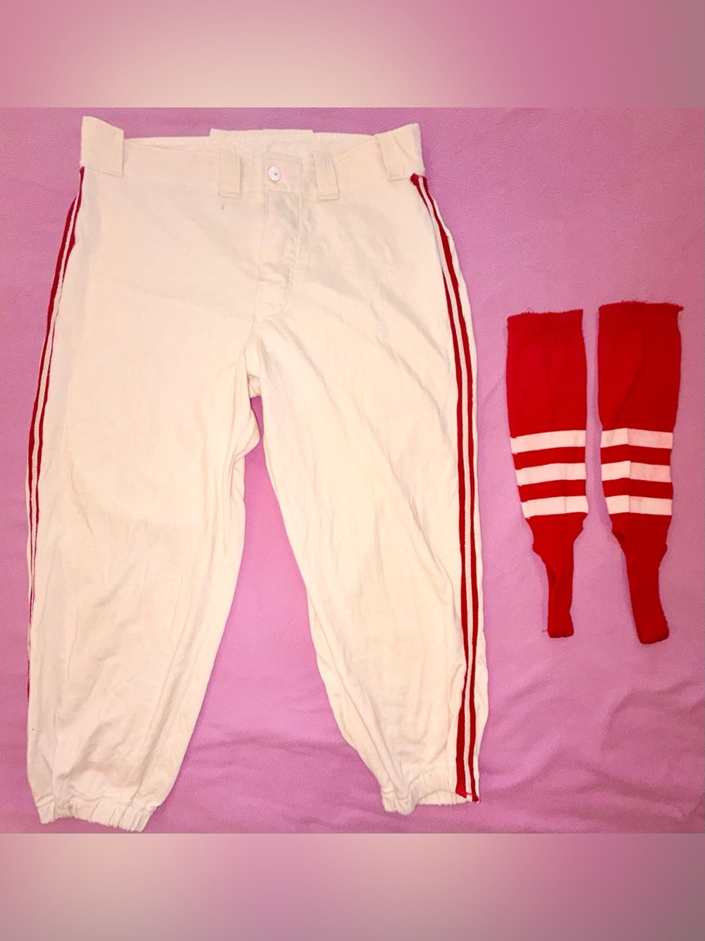 Vintage 1950s/1960s Spanjian Pasadena Baseball Pants & Stirrups Set - Size 34